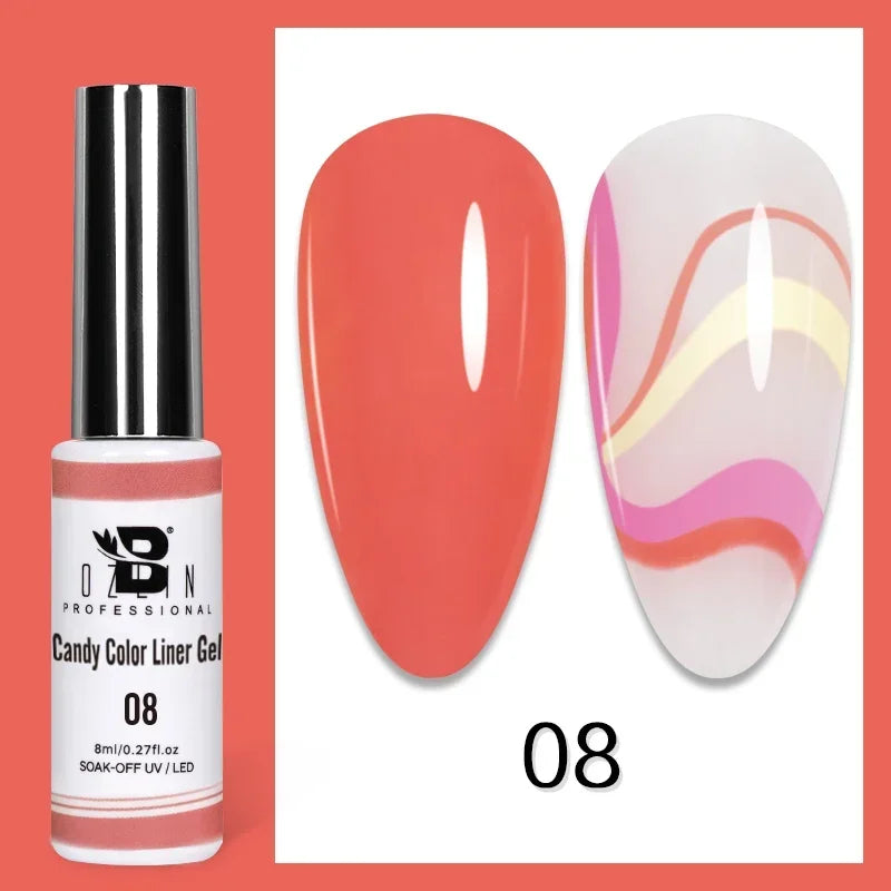 Gel Nail Polish Metallic Liner Gel: Gold & Silver Chrome Nail Polish