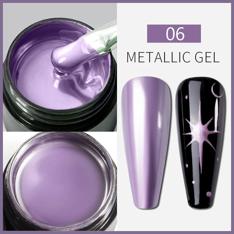 Gel Nail Polish Metallic Liner Gel: Gold & Silver Chrome Nail Polish