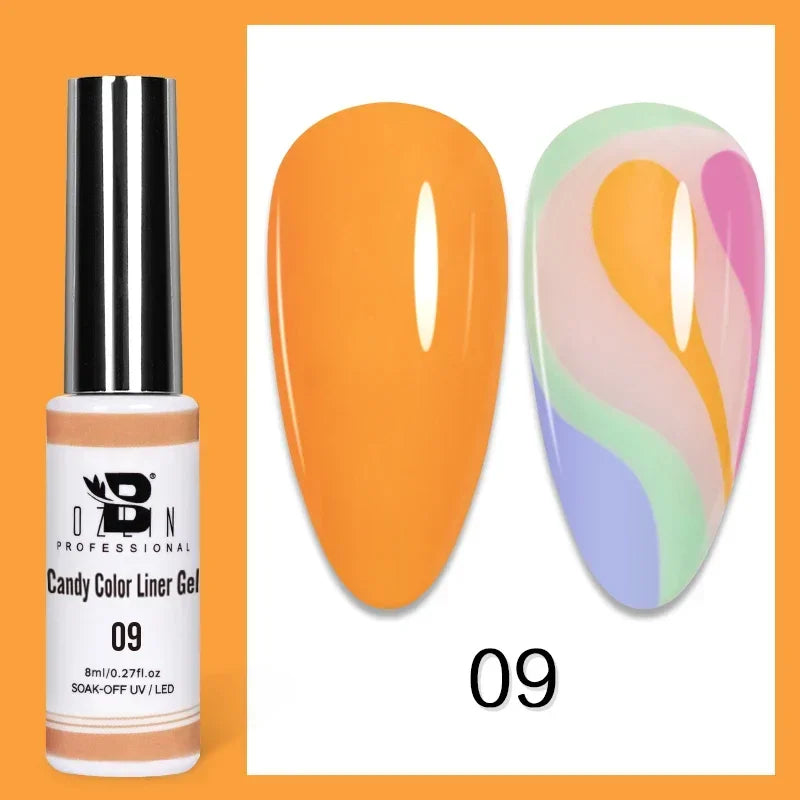 Gel Nail Polish Metallic Liner Gel: Gold & Silver Chrome Nail Polish