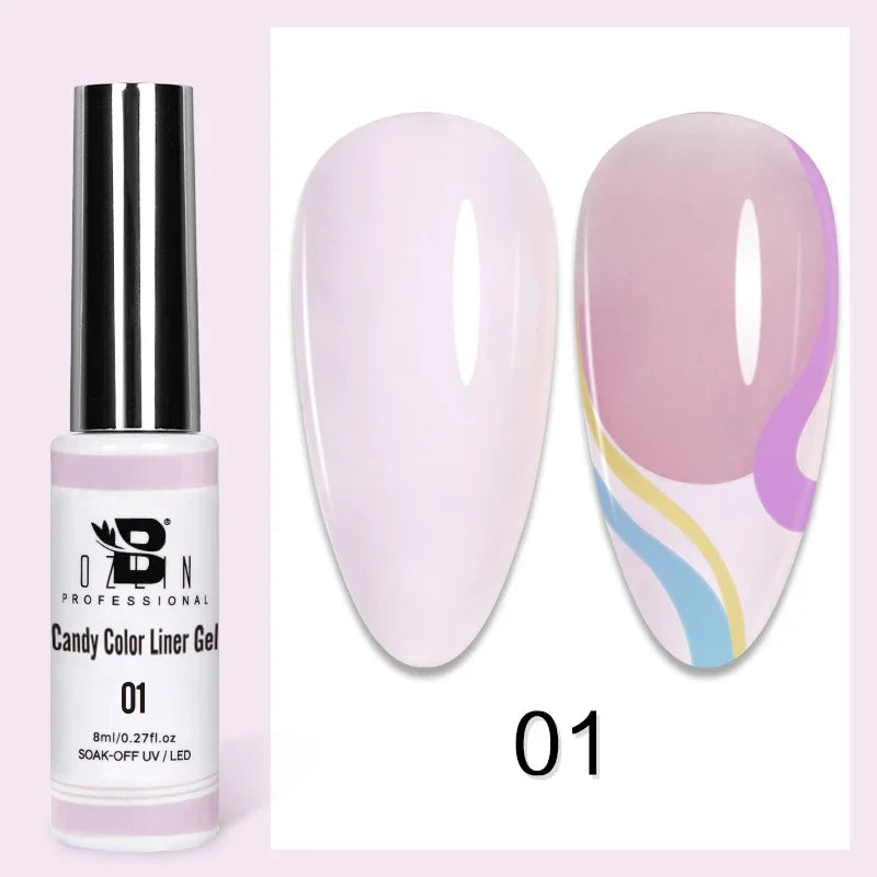 Gel Nail Polish Metallic Liner Gel: Gold & Silver Chrome Nail Polish