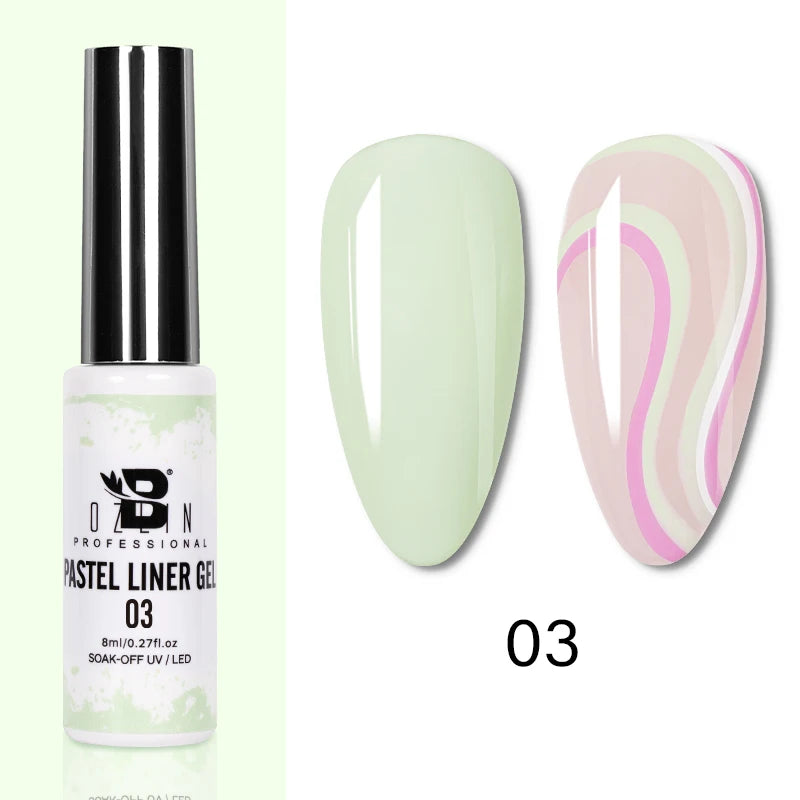 Gel Nail Polish Metallic Liner Gel: Gold & Silver Chrome Nail Polish