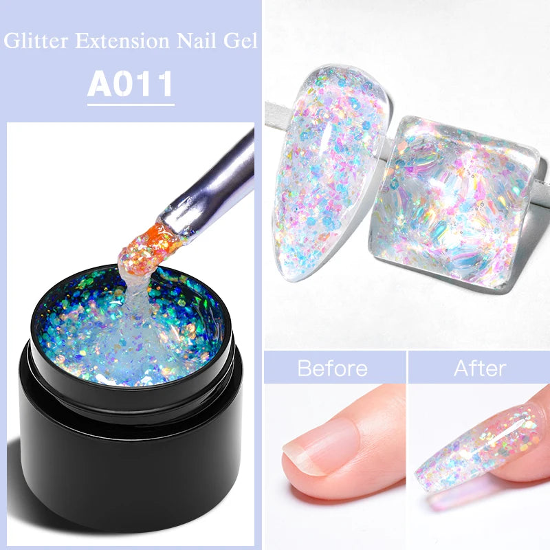 3D Thread Shell Gel Nail Polish - White, Pink, Purple Pearl