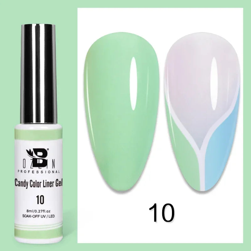 Gel Nail Polish Metallic Liner Gel: Gold & Silver Chrome Nail Polish