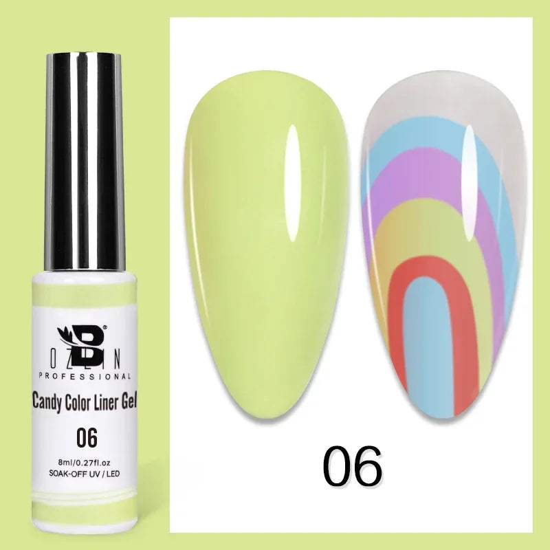 Gel Nail Polish Metallic Liner Gel: Gold & Silver Chrome Nail Polish