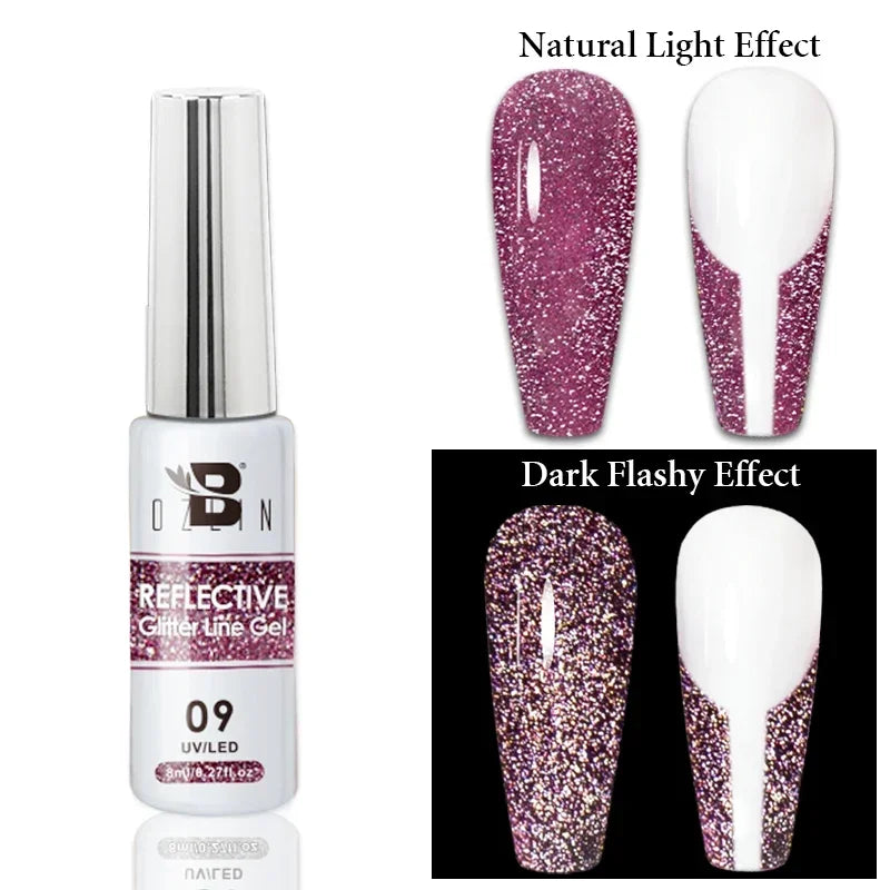 Gel Nail Polish Metallic Liner Gel: Gold & Silver Chrome Nail Polish