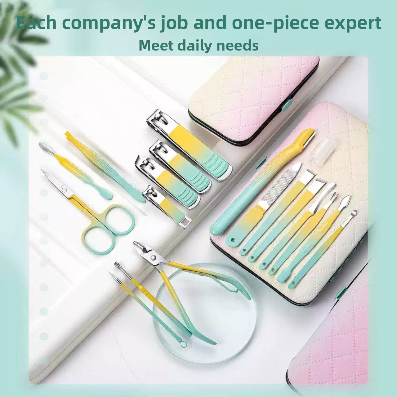 Manicure Kit: Colorful Stainless Steel - 30pcs Grooming Set
