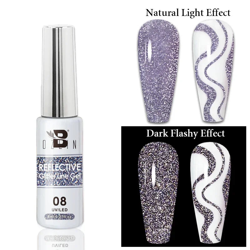Gel Nail Polish Metallic Liner Gel: Gold & Silver Chrome Nail Polish