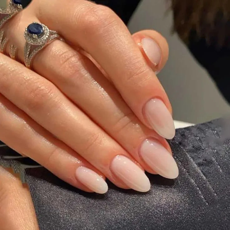 Long Stiletto Almond False Nails - 24Pcs with Glue