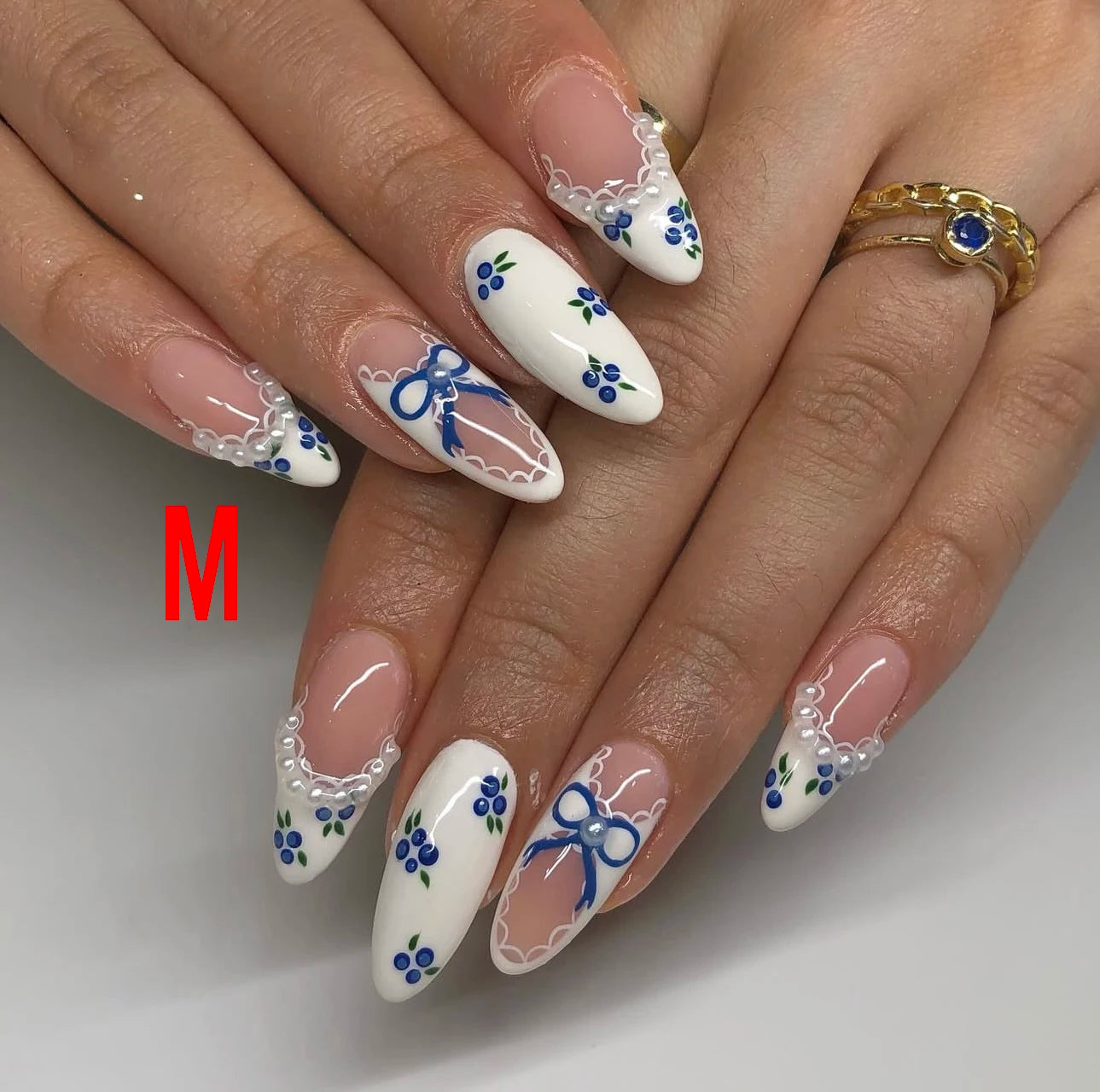 Pressed Nails - Almond Fruit Style Fake Nails