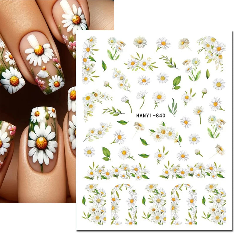 3D Nail Art Decals: Vintage Roses & Butterflies Stickers