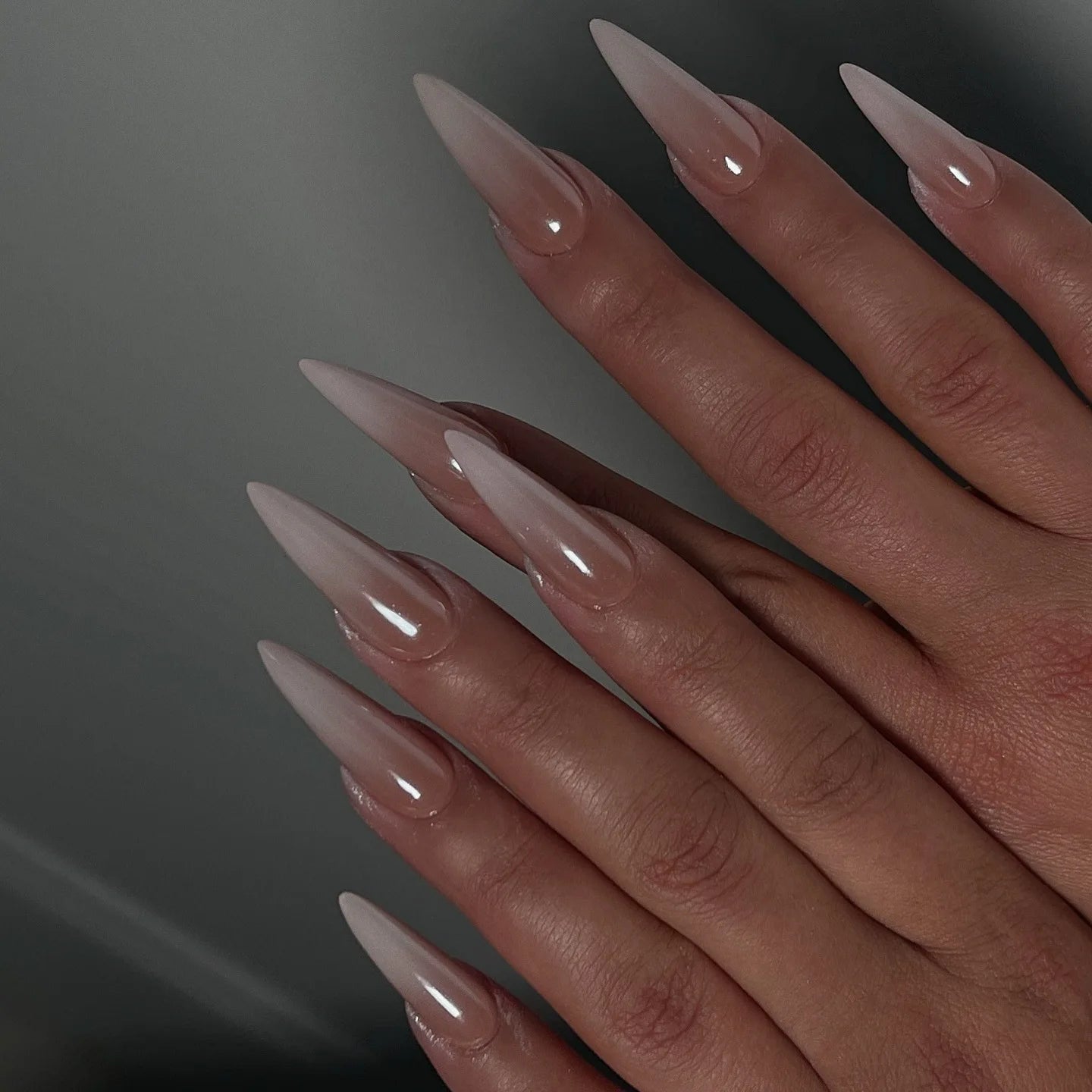 Long Stiletto Almond False Nails - 24Pcs with Glue