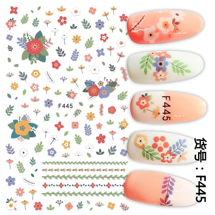 3D Nail Art Decals: Vintage Roses & Butterflies Stickers