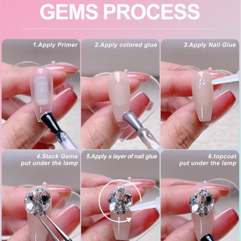 Fast Dry Nail Glue 2g - Strong Bond for Tips & Rhinestones