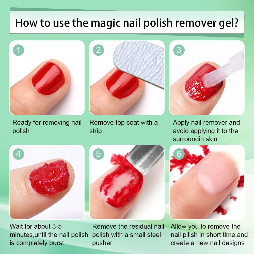 Magic Remover Gel: 15ml Fast UV Gel Polish Remover