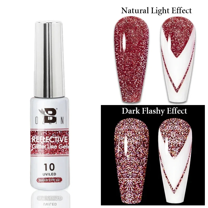 Gel Nail Polish Metallic Liner Gel: Gold & Silver Chrome Nail Polish