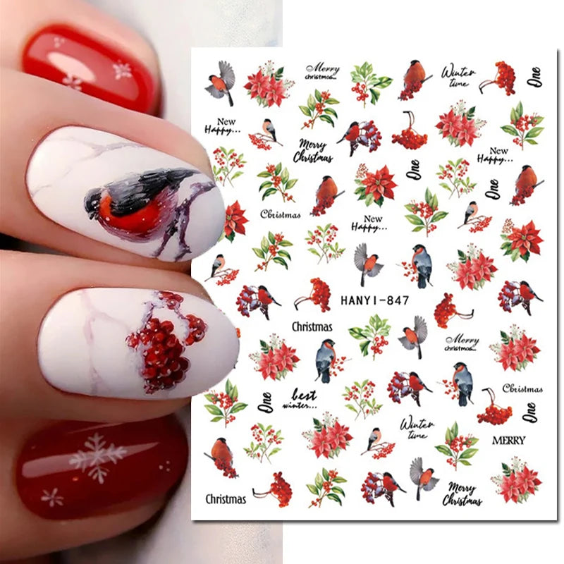 3D Nail Art Decals: Vintage Roses & Butterflies Stickers