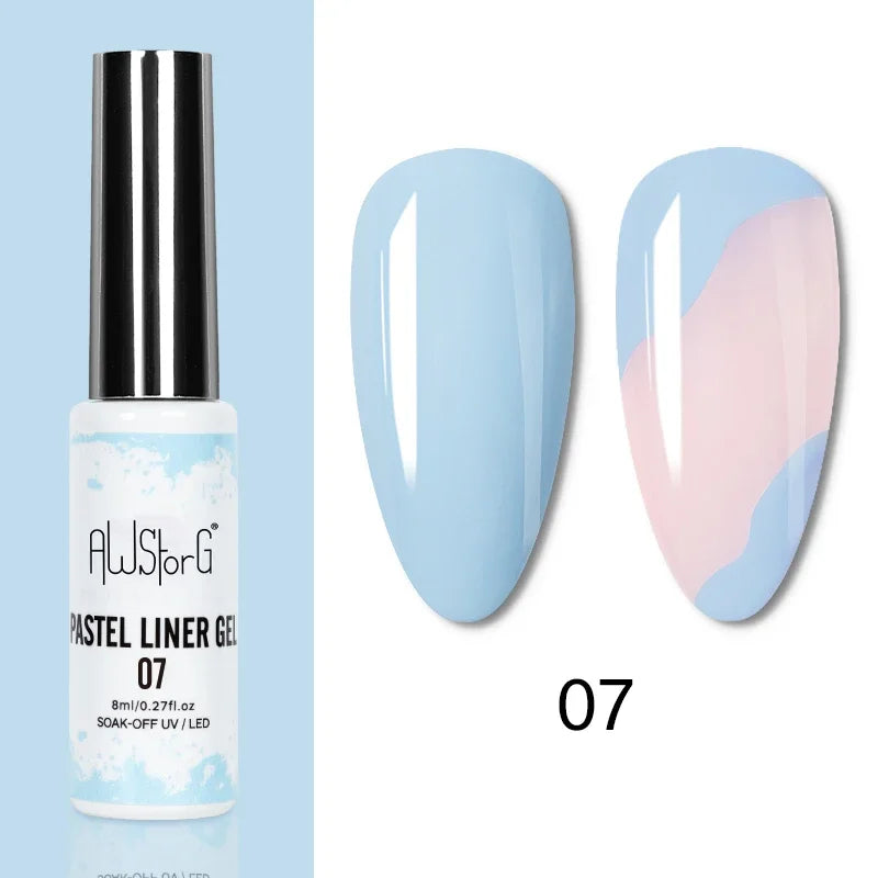 Gel Nail Polish Metallic Liner Gel: Gold & Silver Chrome Nail Polish