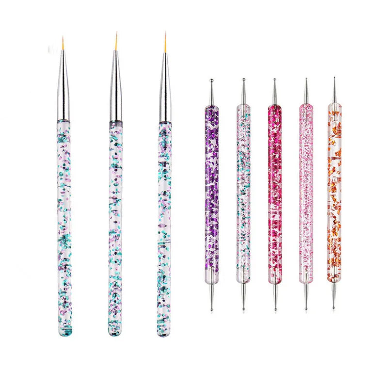 Nail Art Brush Set: 5/20Pcs Dotting & Painting Tools