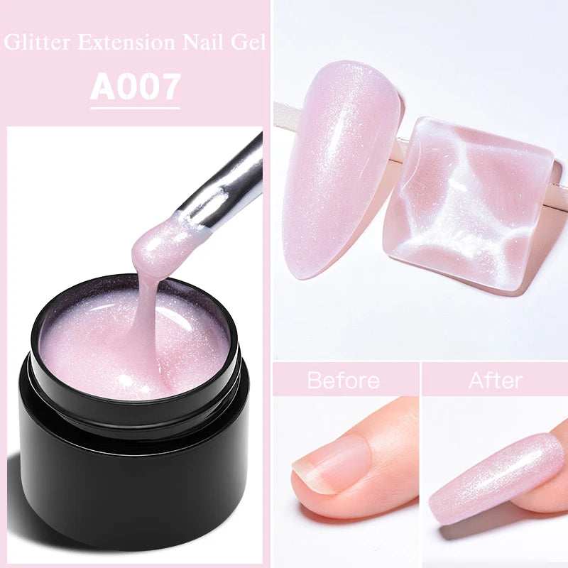 3D Thread Shell Gel Nail Polish - White, Pink, Purple Pearl