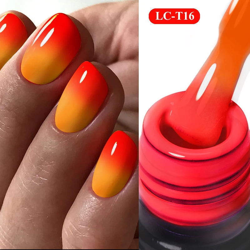 LILYCUTE 7ml Thermal Gel Nail Polish 3 Layers Temperature Color Changing Gel Polish Semi Permanent UV Gel For Nail Art Manicure