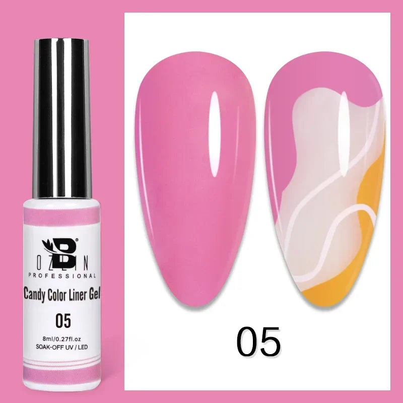 Gel Nail Polish Metallic Liner Gel: Gold & Silver Chrome Nail Polish