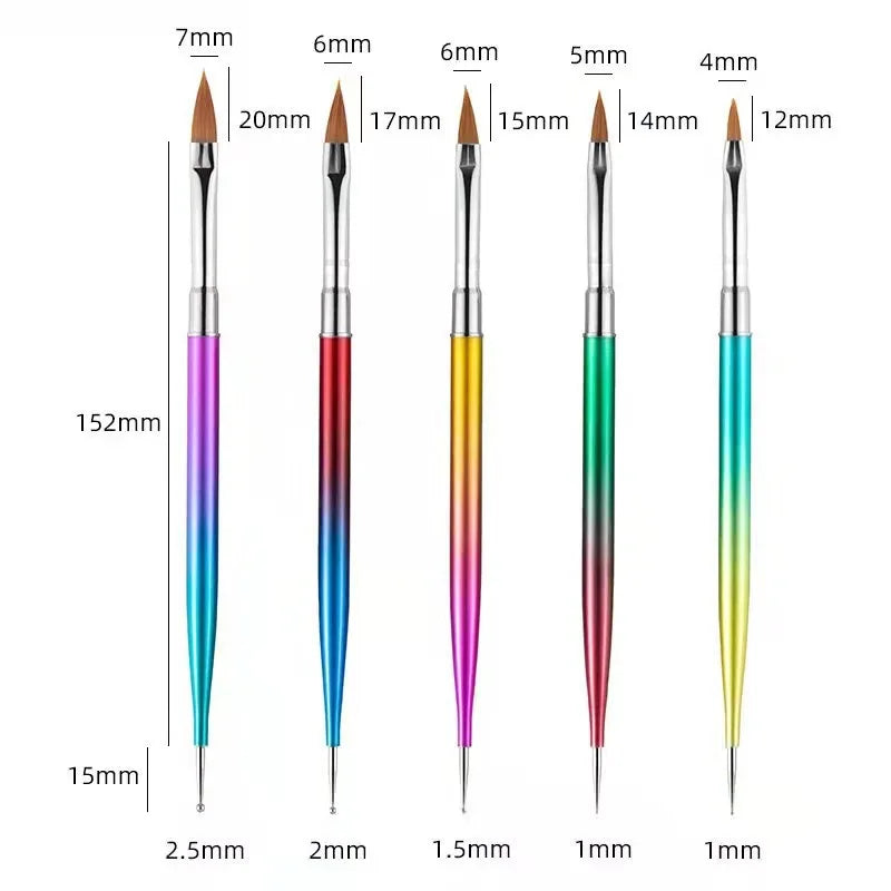Nail Art Brush Set: 5/20Pcs Dotting & Painting Tools