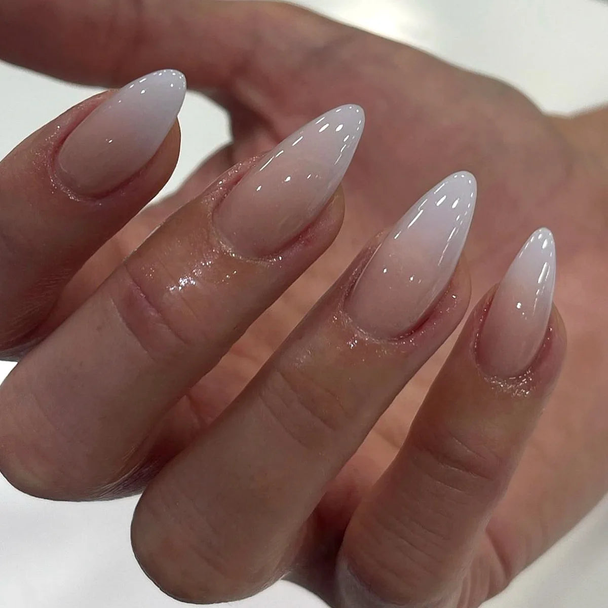 Long Stiletto Almond False Nails - 24Pcs with Glue