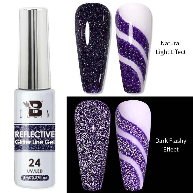 Gel Nail Polish Metallic Liner Gel: Gold & Silver Chrome Nail Polish