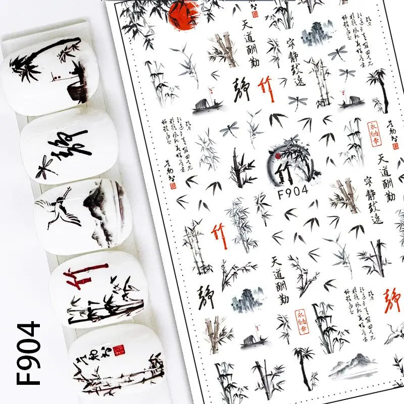 3D Nail Art Decals: Vintage Roses & Butterflies Stickers