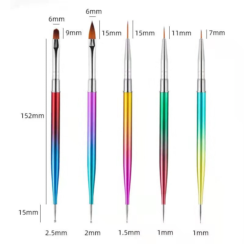 Nail Art Brush Set: 5/20Pcs Dotting & Painting Tools