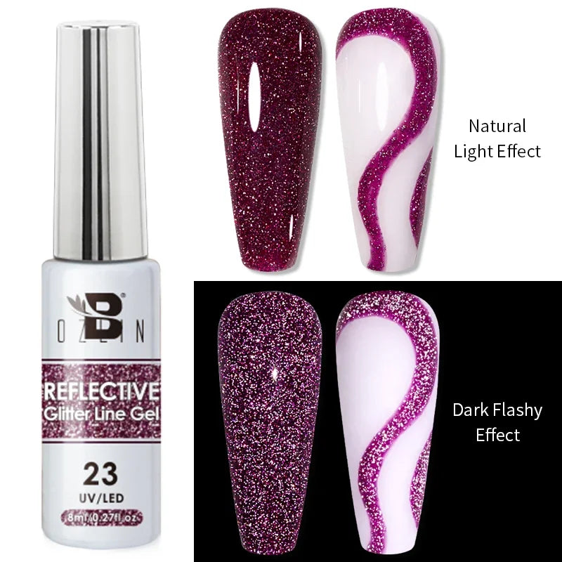 Gel Nail Polish Metallic Liner Gel: Gold & Silver Chrome Nail Polish