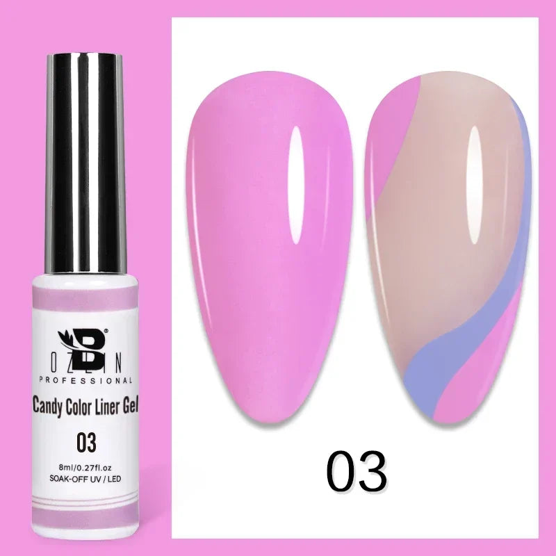 Gel Nail Polish Metallic Liner Gel: Gold & Silver Chrome Nail Polish