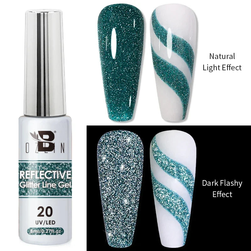 Gel Nail Polish Metallic Liner Gel: Gold & Silver Chrome Nail Polish