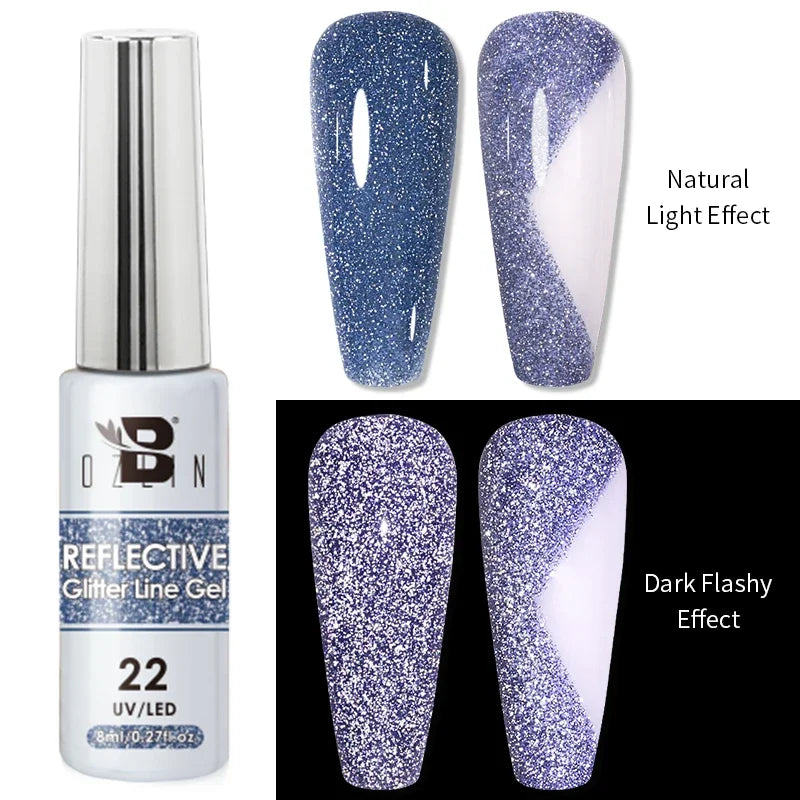 Gel Nail Polish Metallic Liner Gel: Gold & Silver Chrome Nail Polish
