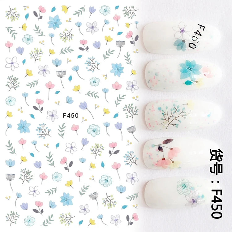 3D Nail Art Decals: Vintage Roses & Butterflies Stickers