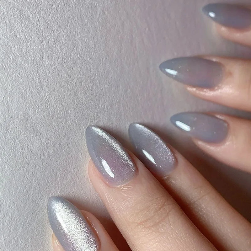 Long Stiletto Almond False Nails - 24Pcs with Glue