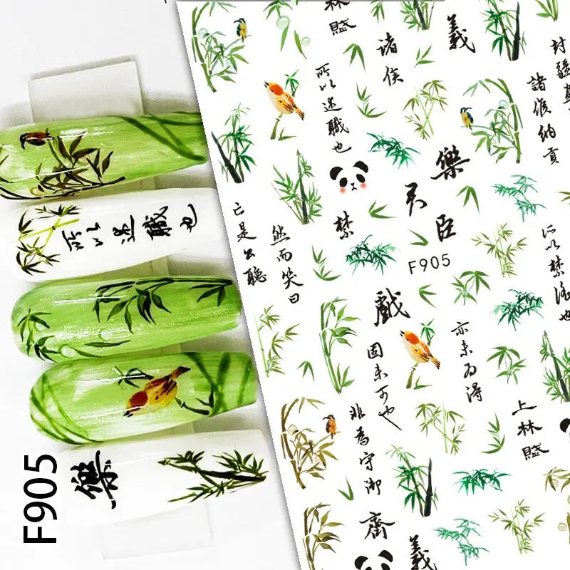 3D Nail Art Decals: Vintage Roses & Butterflies Stickers