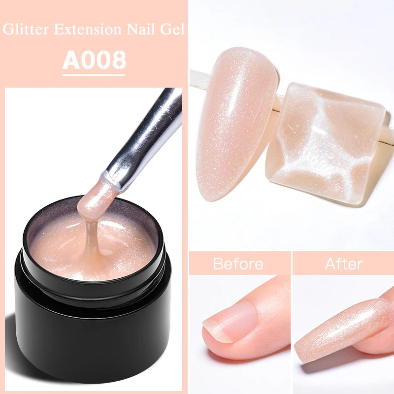3D Thread Shell Gel Nail Polish - White, Pink, Purple Pearl