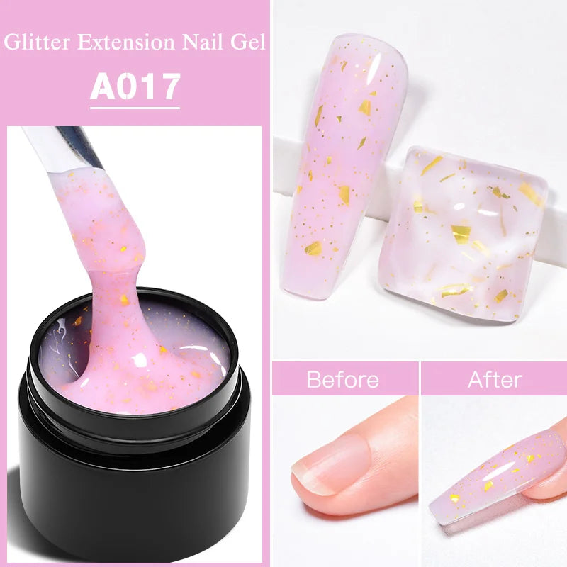 3D Thread Shell Gel Nail Polish - White, Pink, Purple Pearl