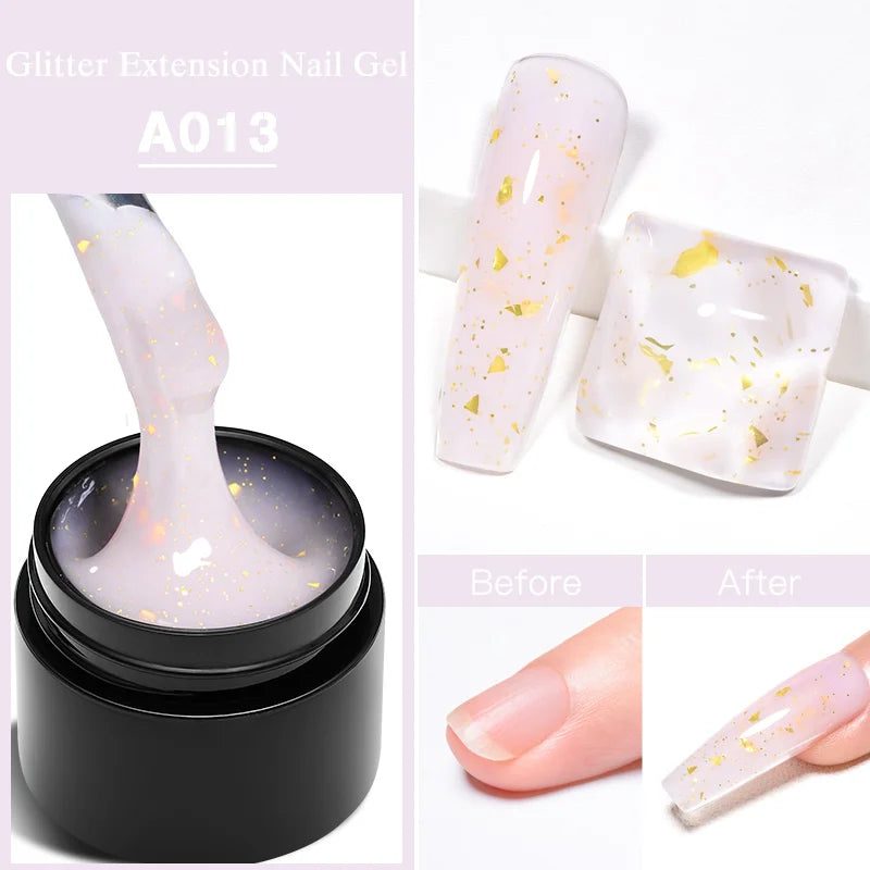 3D Thread Shell Gel Nail Polish - White, Pink, Purple Pearl