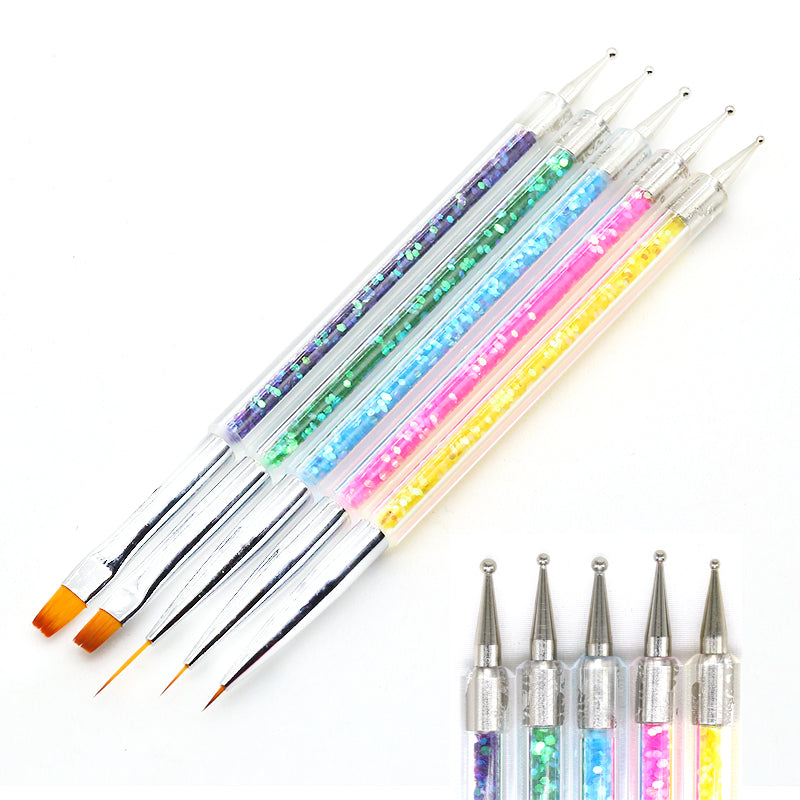 Nail Art Brush Set: 5/20Pcs Dotting & Painting Tools