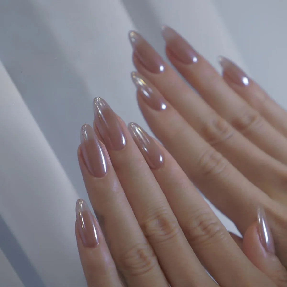 Long Stiletto Almond False Nails - 24Pcs with Glue