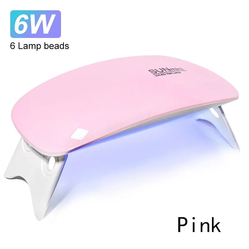 6W Mini Nail Dryer: Portable LED UV Lamp for Home Manicure