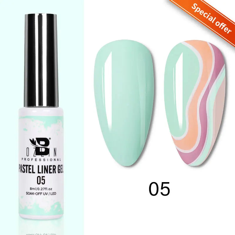 Gel Nail Polish Metallic Liner Gel: Gold & Silver Chrome Nail Polish