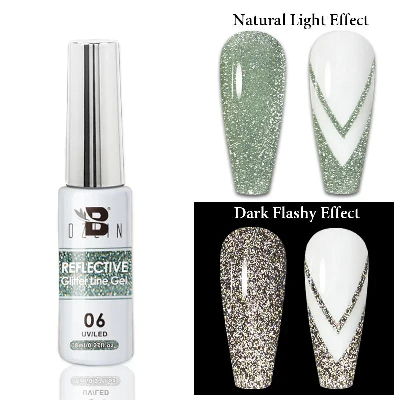 Gel Nail Polish Metallic Liner Gel: Gold & Silver Chrome Nail Polish