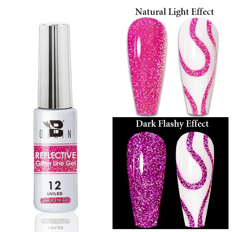 Gel Nail Polish Metallic Liner Gel: Gold & Silver Chrome Nail Polish