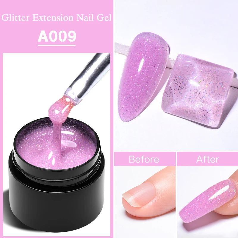 3D Thread Shell Gel Nail Polish - White, Pink, Purple Pearl
