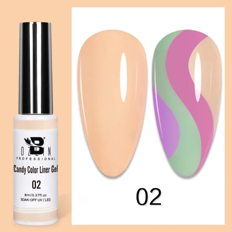 Gel Nail Polish Metallic Liner Gel: Gold & Silver Chrome Nail Polish