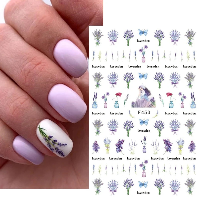 3D Nail Art Decals: Vintage Roses & Butterflies Stickers