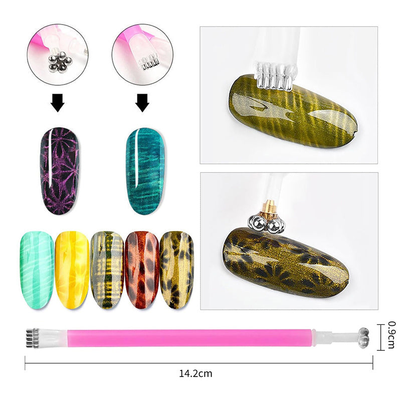 Nail Art Magnetic Wand Set for 3D Cat Eye Gel Nails